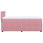 vidaXL Sommier à lattes de lit avec matelas Rose 90x200 cm Velours