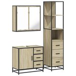 vidaXL Ensemble de meubles de salle de bain 3 Pièces chêne sonoma