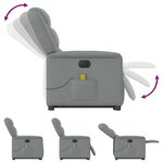 vidaXL Fauteuil inclinable de massage électrique Gris clair Tissu