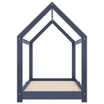 vidaXL Cadre de lit d'enfant Gris Bois de pin massif 70x140 cm