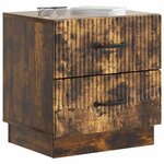 vidaXL Cabinet de chevet 2 Pièces Chêne fumé 43 x 34 5 x 44 5 cm