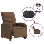 vidaXL Fauteuil inclinable électrique Marron Tissu