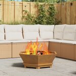 vidaXL Foyer Hexagonal 75x75x28 cm Acier Weathering