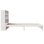 vidaXL Lit bibliothèque sans matelas blanc 90x190cm bois de pin massif