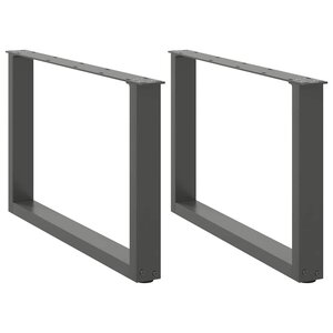 vidaXL Pieds de table basse en U 2 pièces Anthracite 70 x (42-43) cm Acier