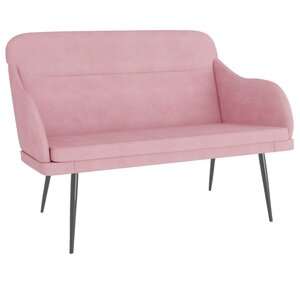 Banc banquette rose 110 x 76 x 80 cm velours 02_0010691