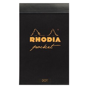 Bloc-Notes Agrafé Pocket noir - 7,5 x12 cm - Pointillés Dot - 40 Feuilles Détachables
