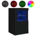 vidaXL Armoires latérales et lumières LED 2 Pièces noir bois d'ingénierie