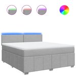 vidaXL Sommier à lattes de lit avec matelas Gris clair 180x200cm Tissu