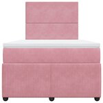 vidaXL Sommier à lattes de lit avec matelas Rose 120x200 cm Velours