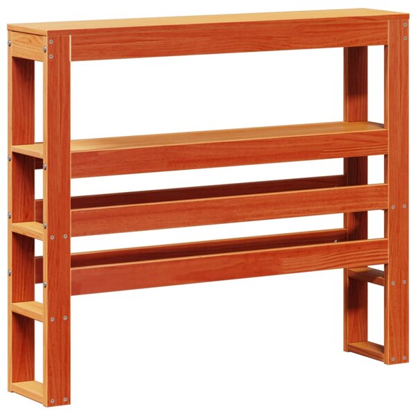 vidaXL Tête de lit avec étagères marron cire 75 cm bois massif de pin