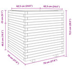 vidaXL Jardinière 70x70x72 5 cm bois de pin massif