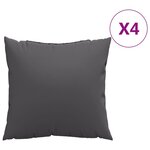 vidaXL Coussins de canapé 4 Pièces anthracite 40x40 cm tissu