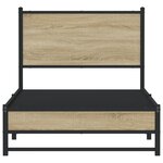 vidaXL Cadre de lit en métal sans matelas chêne sonoma 90x190 cm