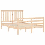 vidaXL Cadre de lit avec tête de lit 120x200 cm bois massif