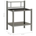 vidaXL Tables de chevet 2 Pièces Gris et noir Métal et verre