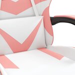vidaXL Chaise de jeu avec repose-pied Blanc et rose Similicuir