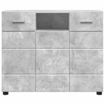 vidaXL Buffet Gris béton 88.5 x 30.5 x 73 cm Bois d'ingénierie