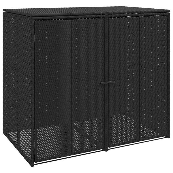 vidaXL Boîte de poubelle 2 pc Noir 130 x 80 x 115 cm Polyéthylène