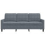 vidaXL Canapé à 3 places Gris foncé 180 cm Velours
