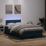 vidaXL Sommier à lattes de lit et matelas et LED bleu foncé 120x210cm velours