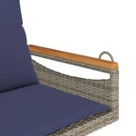 vidaXL Balancelle avec coussins gris 63x62x40 cm résine tressée