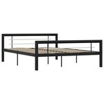 vidaXL Cadre de lit sans matelas noir et blanc métal 120x200 cm
