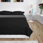vidaXL Couvre-lit à double face matelassé 230 x 260 cm Gris et noir