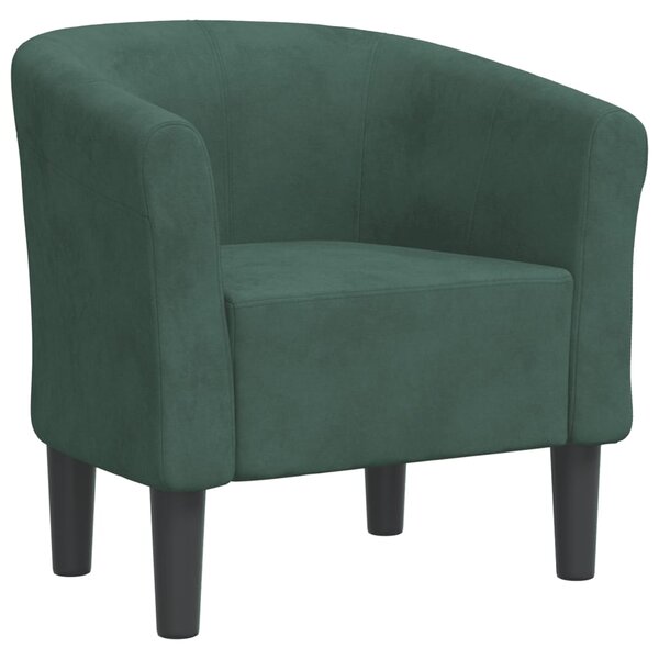 vidaXL Chaise cabriolet vert foncé velours