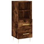 vidaXL Buffet haut Chêne fumé 34 5x34x180 cm Bois d'ingénierie