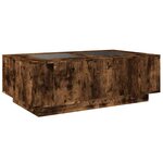 vidaXL Table basse avec LED infini chêne fumé 116x69x40 cm