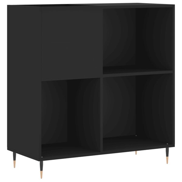vidaXL Armoire à disques noir 84 5x38x89 cm bois d'ingénierie