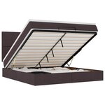 VidaXL Cadre de lit ottoman avec matelas marron foncé 160x200 cm tissu