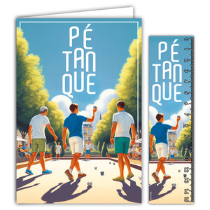 Carte PÉTANQUE avec Enveloppe 12x17 5cm Pour sportif joueur champion Tu tires ou tu pointes Cochonnet Boules Départ en Retraite Soleil - Collection Passion Sports des Jeux - Fabriqué en France