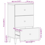 vidaXL Armoire latérale 40x33x75 cm bois massif de manguier
