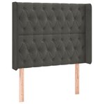 vidaXL Tête de lit avec oreilles Gris foncé 93x16x118/128 cm Velours