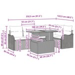 vidaXL Ensemble de canapé de jardin 6 Pièces Gris et bleu marine