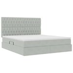 vidaXL Lit de rangement LED avec matelas Gris clair 160 x 200 cm