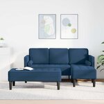 vidaXL Ensemble de Canapés avec coussin 2 Pièces Bleu Polyester