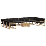 vidaXL Ensemble de canapés d'extérieur 11 pc Blanc et noir