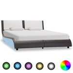 vidaXL Cadre de lit avec LED sans matelas Gris et blanc 120 x 190 cm
