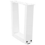 vidaXL Pieds de table basse en forme de V  2 pièces  blanc  30 x (30-31 3) cm  acier