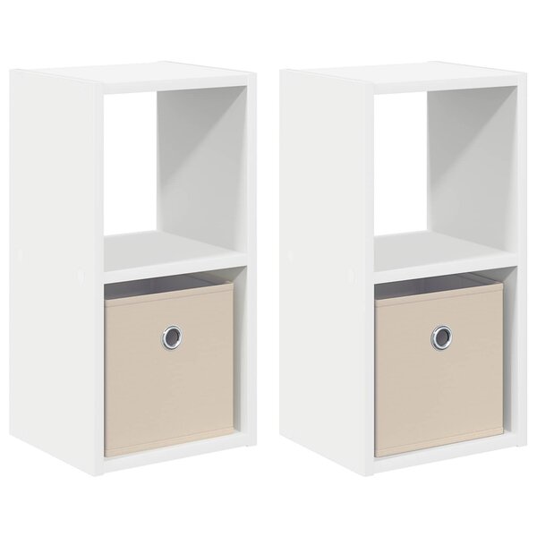 vidaXL Table de chevet 2 pc Blanc 25 5 x 22 x 49 5 cm