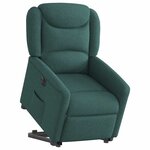 vidaXL Fauteuil inclinable électrique vert foncé tissu