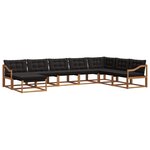 vidaXL Ensemble de canapés d'extérieur 8 pc Naturel et Noir