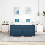 vidaXL Cadre de lit Bleu 160 x 200 cm tissu