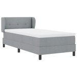 vidaXL Lit à ressorts avec matelas Gris clair 90 x 200 cm tissu