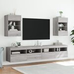 vidaXL Meuble TV mural avec lumières LED sonoma gris 40x30x60 5 cm