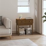 vidaXL Table console Marron miel 76 5x40x75 cm Bois massif de pin