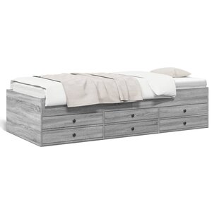 vidaXL Lit de jour avec tiroirs sans matelas sonoma gris 90x190 cm